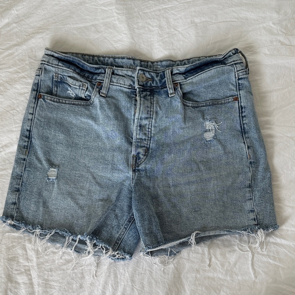 Old Navy Distressed Light Blue Denim Cutoff Shorts